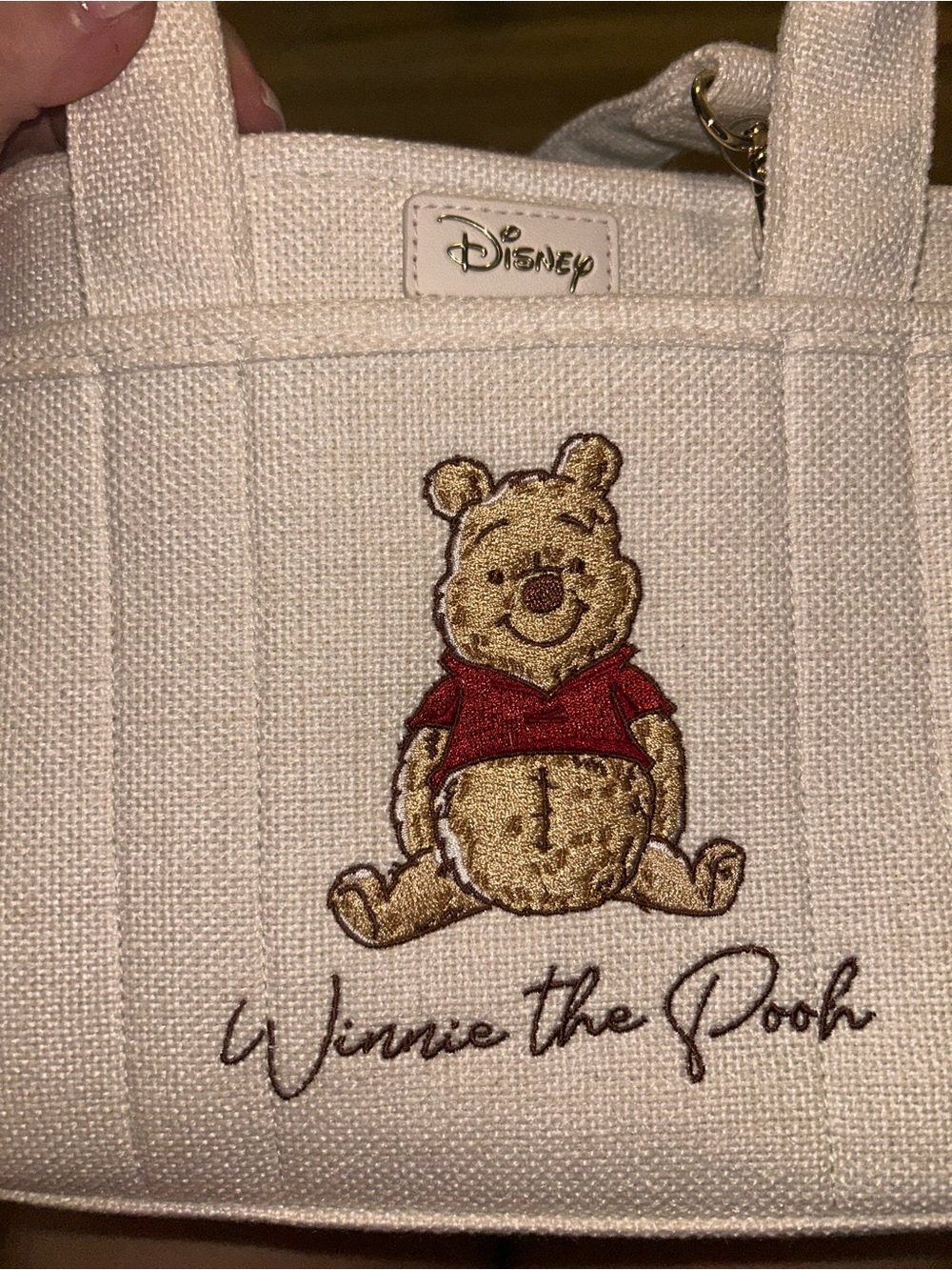 Disney Cream Winnie the Pooh Tote with Red Accent - Picture 5 of 6